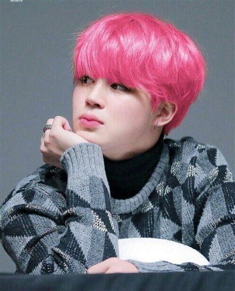 Jimin with pink hair.😂😊😍 | ARMY's Amino