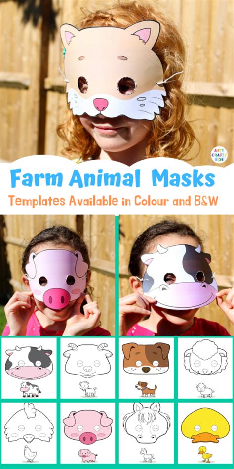 Printable Farm Animal Masks for Kids | Animal masks for kids, Farm animal crafts, Animal masks