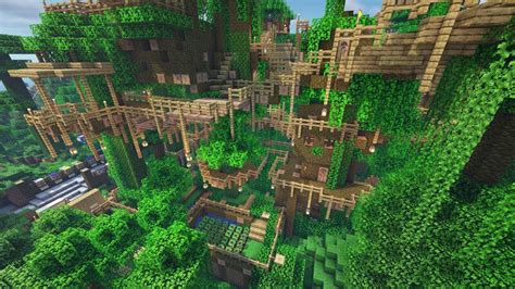 Huha jungle - treetop jungle village with more than 50 houses Minecraft ...