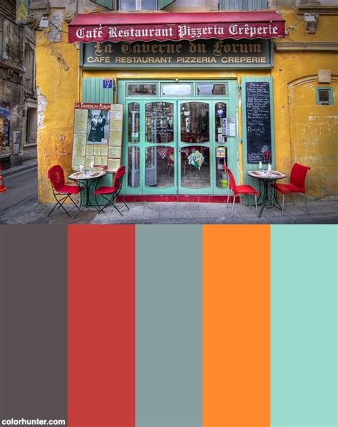 Cafe Restaurant Pizzeria Creperie Color Palette | Cafe restaurant, Cafe exterior, Restaurant