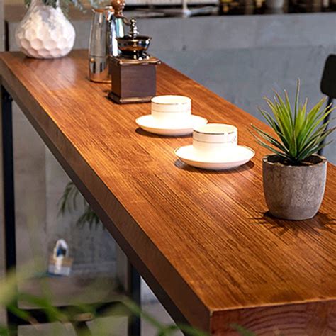 Industrial 1/2/4/7/9 Pieces Bar Table Set Rectangle Bar Table with High Wood Stools - Brown 63"L ...