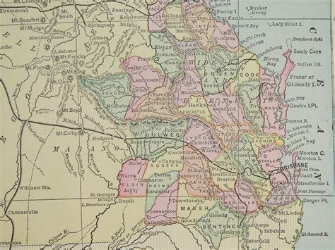 1800s Australia Map New South Wales Queensland Map Victoria | Etsy