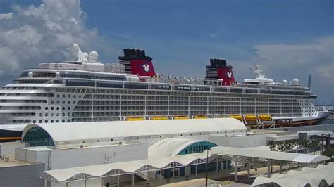 LIVE CAM: Disney cruise ship getting ready to sail from Port Canaveral - YouTube