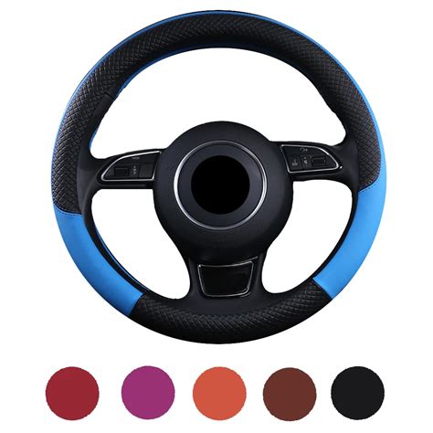 38CM Steering wheel Cover Skin Feel Micro Fiber Leather Steering Wheel ...