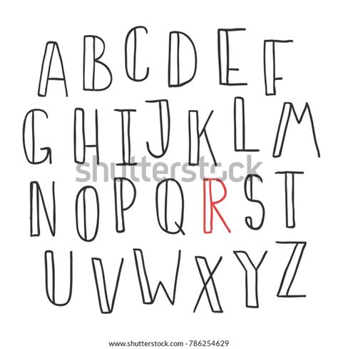 Hand Drawn Cute Font Your Type: เวกเตอร์สต็อก (ปลอดค่าลิขสิทธิ์ ...