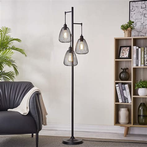 Buy Black Industrial Floor Lamp for Living Room Modern Floor Lighting Rustic Tall Stand Up Lamp ...