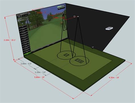 ProTee Golf 2.0 - Simulator dimensions | Golf simulator room, Golf room, Home golf simulator