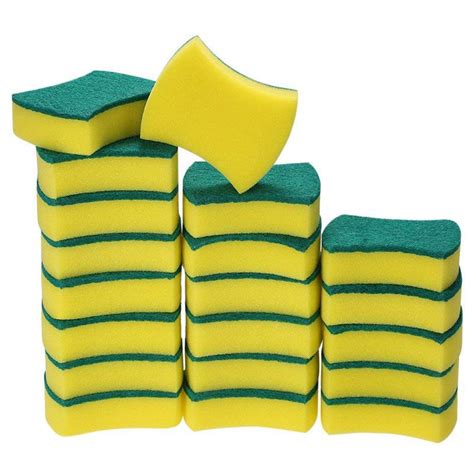 20 Pack Multi-Use Heavy Duty Scrub Sponge Extra Thin Magic Cleaning ...