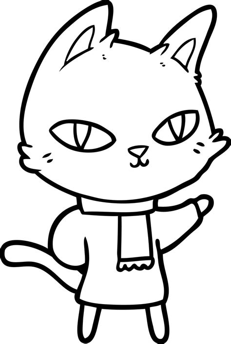 cartoon cat staring 12400531 Vector Art at Vecteezy