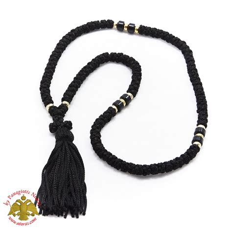 Orthodox Christian Black Prayer Rope 100 knots with Black Beads, Praying Ropes, Orthodox Family ...