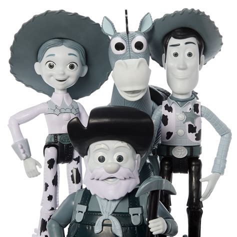 Disney Pixar Toy Story Woody's Roundup Black and White Variant 7-Inch Action Figure 4-Pack