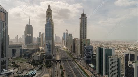 Aerial view of skyscrapers in Dubai, UAE - Stock Image - F038/9482 ...