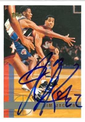 Jim Jackson autographed Basketball Card (Philadelphia 76ers) 1997 Topps #163