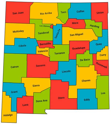 New Mexico counties map