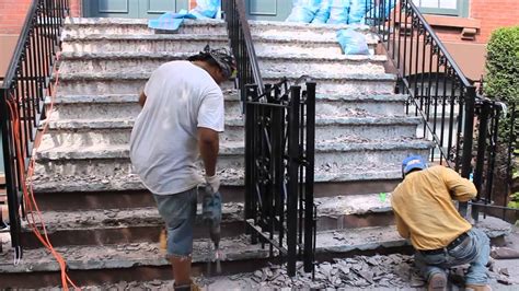 Innovation Construction- Brownstone Stoop Repair/Restoration - YouTube