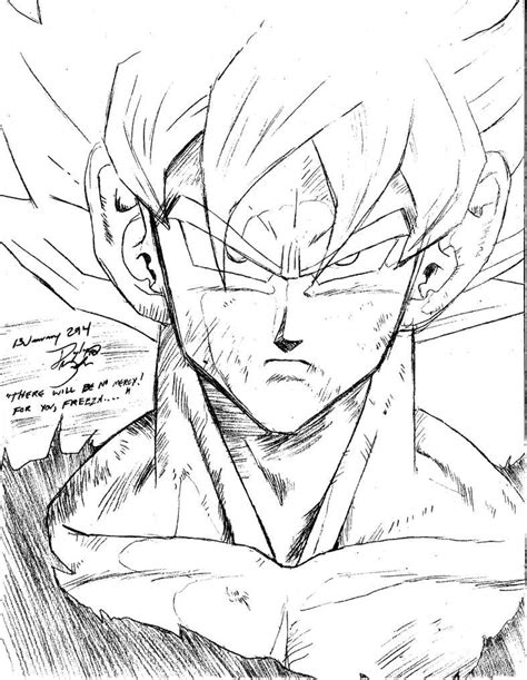 Son Goku Super Saiyan, Manga, Sketch Practice by GoxGo | Goku drawing ...