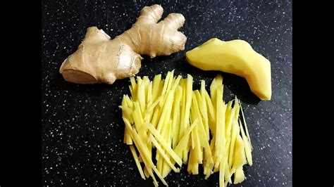 วิธีปอกเปลือกขิงและซอยขิงแบบง่ายและเร็ว - How to peel and julienne ginger - YouTube