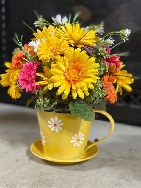 Spring Tea Cup Arrangement | Spring tea, Arrangement, Floral arrangements