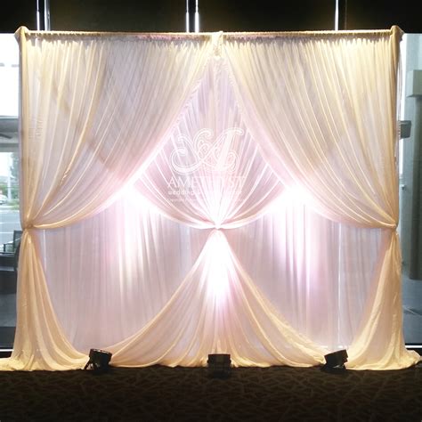 2 Layer Curtain Ties Wedding Backdrop (with lights) - $POA