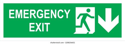 Emergency Exit Signs Stock Illustration 1208256652 | Shutterstock