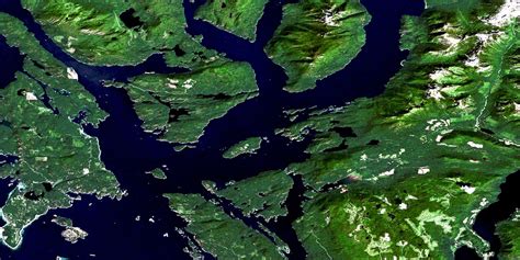 Desolation Sound BC Free Satellite Image Map - 092K02 at 1:50,000