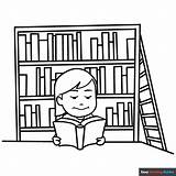 Library Coloring Page  Easy Drawing Guides sketch template