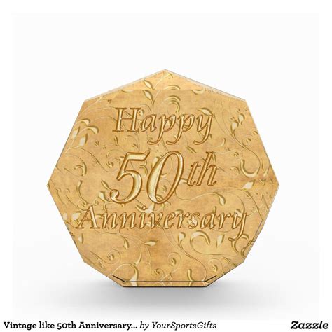 Vintage like 50th Anniversary Presents, Award | Zazzle.com | Anniversary gift for friends, Happy ...