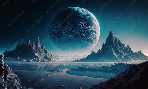 Space planets background. Distant planetscape in cosmos with exoplanets ...