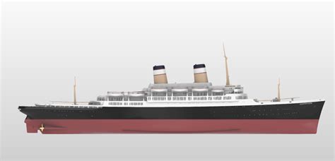 STL file SS Constitution ocean liner and cruise ship, 1951 version - full hull and waterline ...