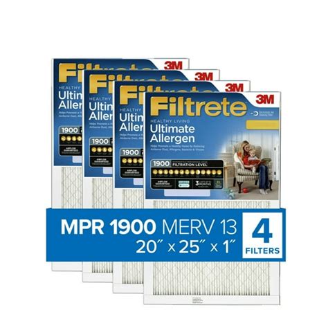 Filtrete 20x25x1, Healthy Living Ultimate Allergen Reduction HVAC ...