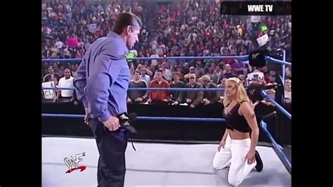 Trish Stratus was saved by the Rock from Vince McMahon