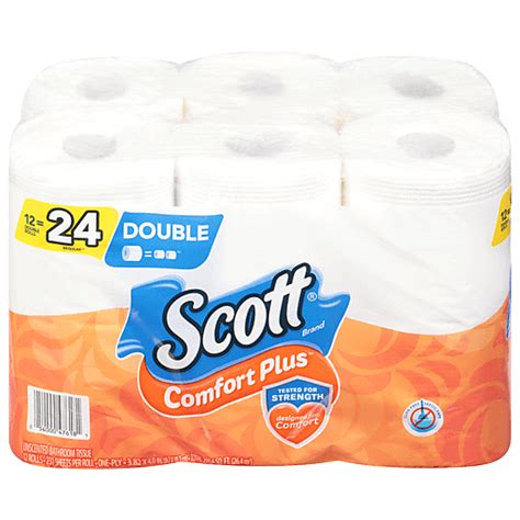 Scott Comfort Plus Double Rolls One-Ply Unscented Bathroom Tissue 12 ea | Bath Tissue | Riesbeck