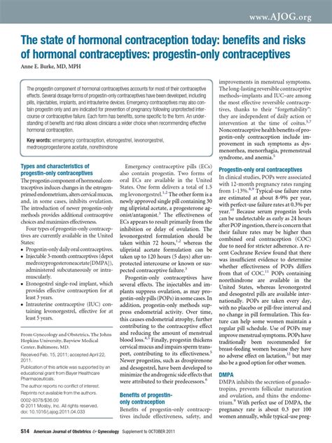 Progestin Only Contraception | Birth Control | Combined Oral ...