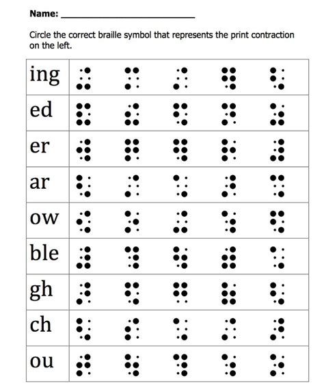 Pizza Braille Game: Part-Word Contractions | Braille, Contractions ...