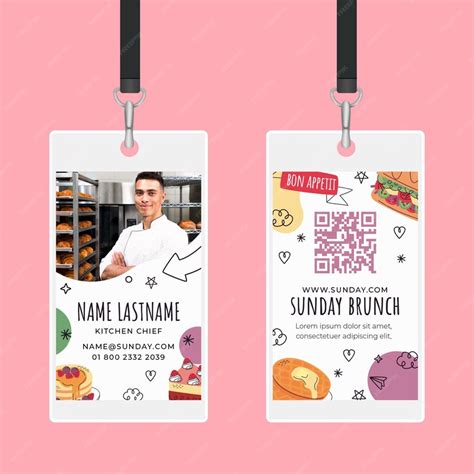 Free Vector | Sunday brunch id card template