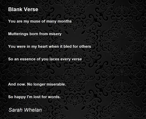 Blank Verse by Sarah Whelan - Blank Verse Poem