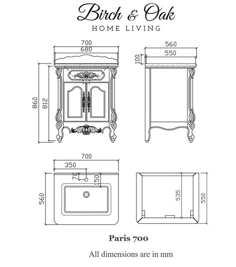 Paris 700 French Provincial Bathroom Vanity - White – Birch & Oak Home ...