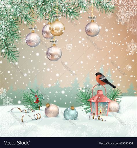 Christmas landscape Royalty Free Vector Image - VectorStock