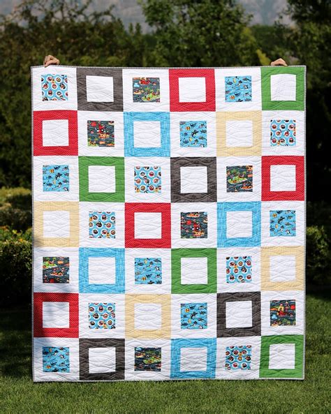 Framed Squares Throw Sized Free Quilt Pattern | Quilt patterns, Quilt patterns free, Quilt ...