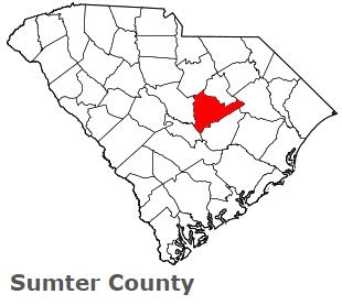 Sumter County on the map of South Carolina 2024. Cities, roads, borders and directions in Sumter ...
