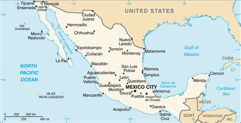 Mexico Map (Physical) - Worldometer