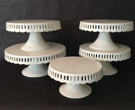 Ceramic Ribbon White Cake Stand Set of 5 | partyonutahns