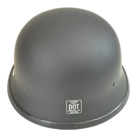 Lunatic German Style Shorty Helmet - DOT Approved - Adult Motorcycle Half Helmet | eBay