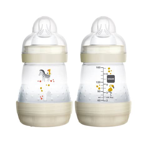 MAM Baby Bottles for Breastfed Babies, MAM Baby Bottles Anti-Colic, Unisex, 5 Ounces, 2-Count ...