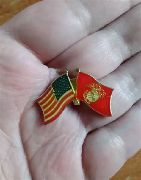 UNITED STATES MARINE Corps Logo USA Flag Lapel / Hat Pin USMC VINTAGE LICENSED $8.10 - PicClick