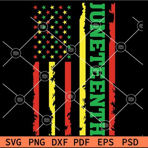 Juneteenth flag SVG, June 19th 1865 flag SVG, Freedom Day Grunge flag ...