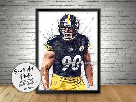 TJ Watt Poster Pittsburgh Steelers Wall Art Printable Man - Etsy