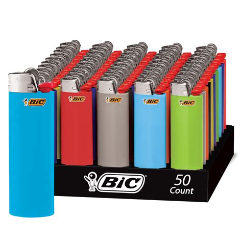 Buy BIC Classic Lighter, Assorted Colors, 50-Count Tray, Up to 2x the ...