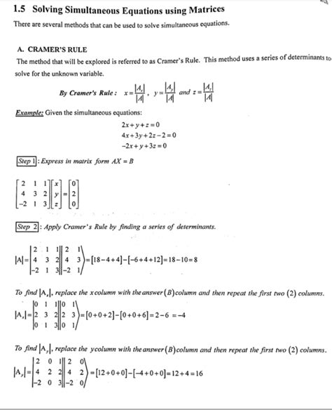 Solved QUESTION : SOLVE USING EITHER THE CRAMER'S RULE | Chegg.com