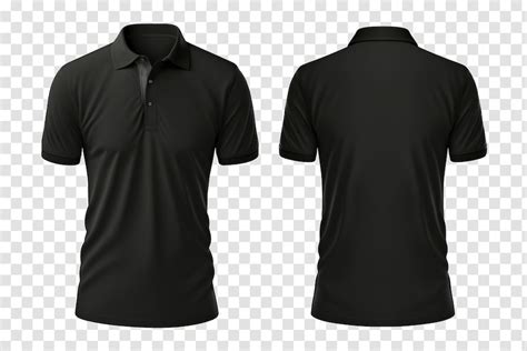 Premium PSD | Black polo shirts front and back